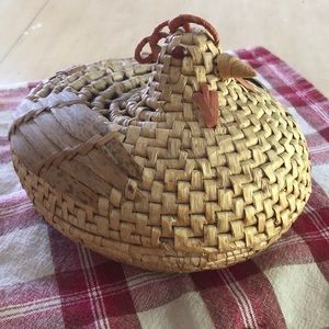 Vintage handcrafted wicker basket